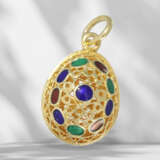 Pendant: fine, filigree gold pendant with enamel decoration… - photo 2