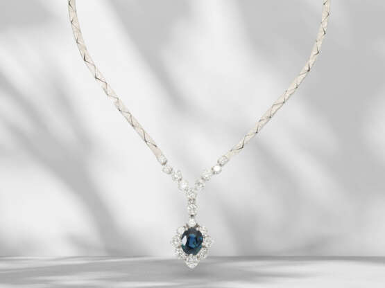 Chain/necklace: fine vintage centrepiece necklace with sapph… - photo 1