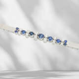 Bracelet: vintage sapphire/brilliant-cut diamond gold bracel… - фото 2