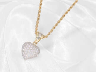 Kette/Collier: Goldkette mit sehr schönem Brillant-Herzanhän…