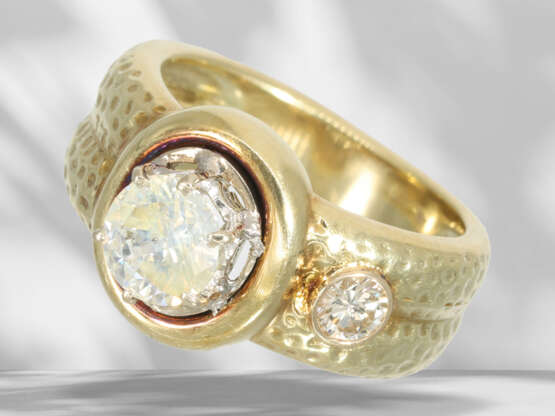 Ring: fancy vintage brilliant-cut diamond gold ring, approx.… - фото 1