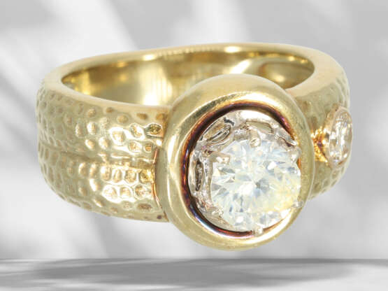 Ring: fancy vintage brilliant-cut diamond gold ring, approx.… - фото 2