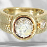 Ring: fancy vintage brilliant-cut diamond gold ring, approx.… - фото 3