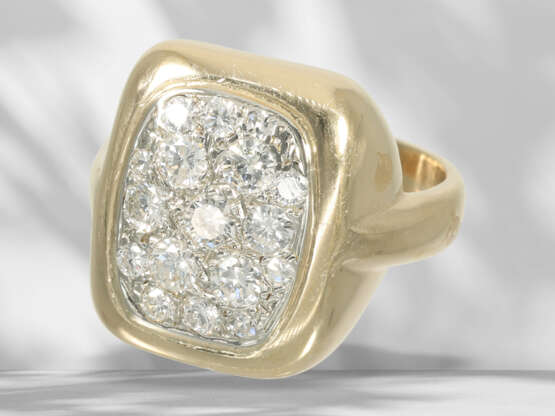 Ring: handmade brilliant-cut diamond gold ring, approx. 1ct … - фото 1