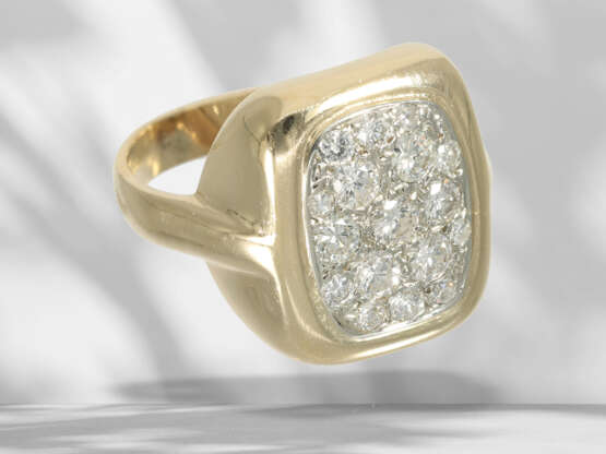 Ring: handmade brilliant-cut diamond gold ring, approx. 1ct … - фото 4