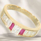 Ring: fine ring with baguette diamonds, princess-cut diamond… - фото 1