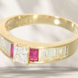 Ring: fine ring with baguette diamonds, princess-cut diamond… - photo 2