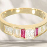 Ring: fine ring with baguette diamonds, princess-cut diamond… - фото 3