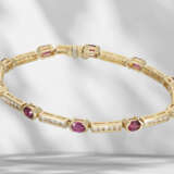 Bracelet: modern ruby/brilliant-cut diamond gold bracelet in… - photo 2