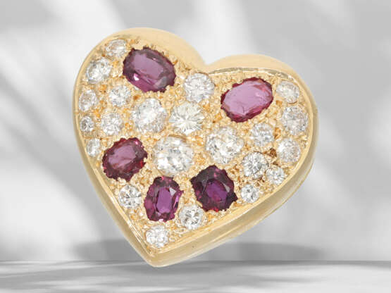 Pendant: beautiful, solidly crafted ruby/brilliant-cut diamo… - photo 1