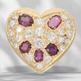 Pendant: beautiful, solidly crafted ruby/brilliant-cut diamo… - photo 3