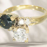 Ring: vintage Spinell/Brillant-Goldschmiedering, ca. 1ct Bri… - Foto 3