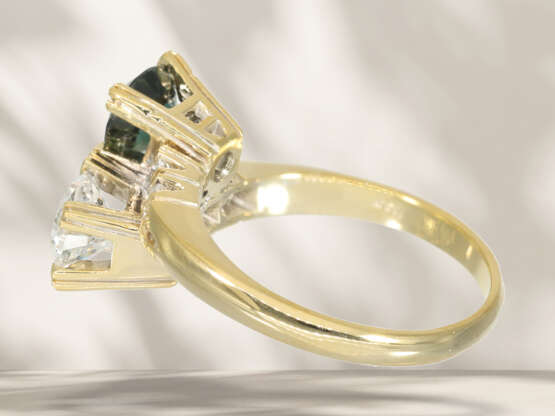 Ring: vintage Spinell/Brillant-Goldschmiedering, ca. 1ct Bri… - Foto 4