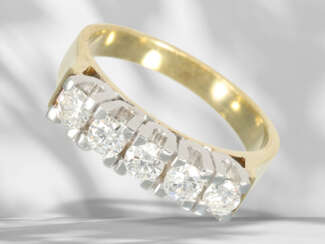 Ring: vintage Brillant-Goldschmiedering, ca. 0,74ct Brillant…