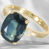 Ring: like new sapphire/brilliant-cut diamond gold ring… - photo 1