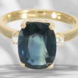 Ring: like new sapphire/brilliant-cut diamond gold ring… - photo 3