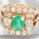 Ring: Vintage Smaragd/Brillant-Goldschmiedering aus 18K Gold… - Foto 2