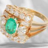 Ring: Vintage Smaragd/Brillant-Goldschmiedering aus 18K Gold… - Foto 5
