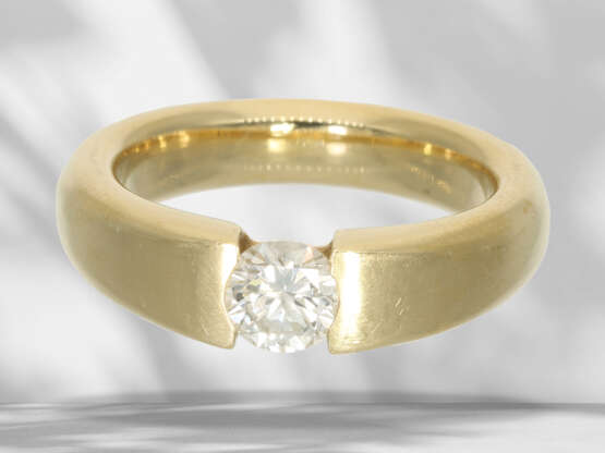 Ring: solid gold brilliant-cut diamond ring in tension ring … - фото 2
