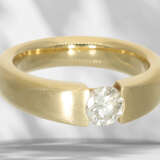 Ring: solid gold brilliant-cut diamond ring in tension ring … - photo 3