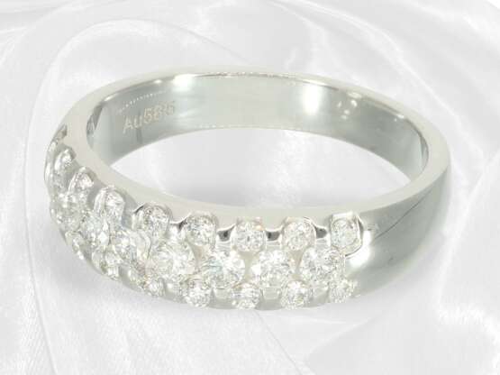 Modern 14K white gold brilliant-cut diamond ring, approx. 1c… - фото 5