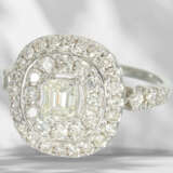 Ring: very fine brilliant-cut diamond/diamond ring, platinum… - фото 3