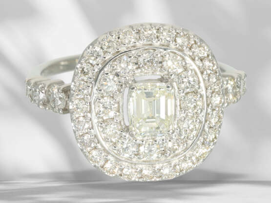 Ring: very fine brilliant-cut diamond/diamond ring, platinum… - фото 5