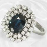 Beautiful white gold vintage sapphire/brilliant-cut diamond … - photo 1