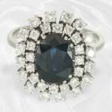 Beautiful white gold vintage sapphire/brilliant-cut diamond … - photo 3