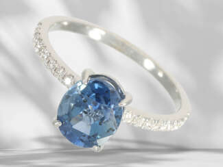 Ring: fine white gold goldsmith ring with brilliant-cut diam…