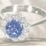 Ring: beautiful white gold sapphire/brilliant-cut diamond fl… - фото 4