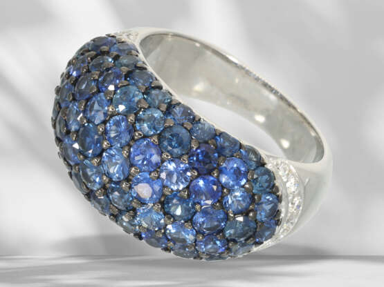 Ring: high-quality cocktail ring with sapphire setting of ve… - photo 6