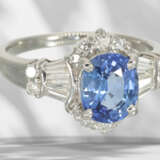 Ring: high-quality, like new sapphire/diamond ring, platinum… - фото 4