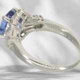 Ring: high-quality, like new sapphire/diamond ring, platinum… - фото 5