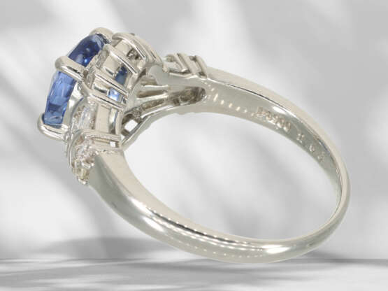 Ring: high-quality, like new sapphire/diamond ring, platinum… - фото 5