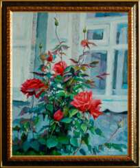 Roses under the window.