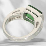 Ring: high-quality, like new platinum ring with tourmaline a… - фото 6