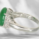 Ring: neuwertiger Platinring mit seltener Imperial-Jade in S… - Foto 4