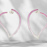 Earrings: modern, highly decorative designer heart-shaped ea… - photo 1