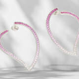Earrings: modern, highly decorative designer heart-shaped ea… - photo 3