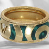 Ring: high-quality designer ring with gold/enamel and brilli… - photo 3