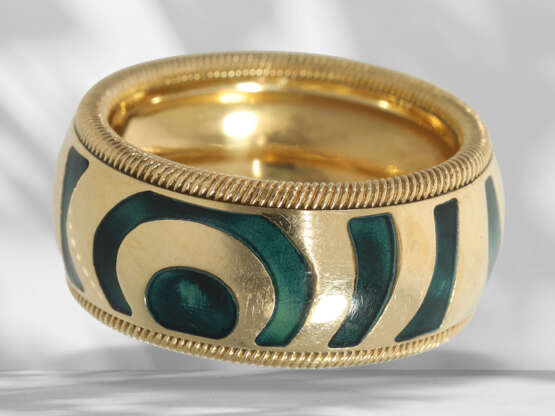 Ring: high-quality designer ring with gold/enamel and brilli… - photo 4