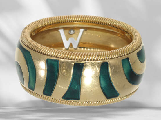 Ring: high-quality designer ring with gold/enamel and brilli… - photo 6