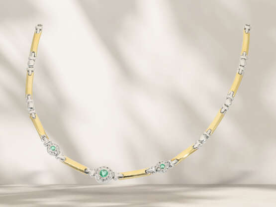 Chain/necklace: high-quality goldsmith's piece with emeralds… - photo 3
