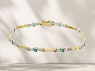 Bracelet: high-quality goldsmith's work with emeralds and br…