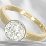 Ring: brilliant-cut diamond solitaire goldsmith ring, large … - photo 1