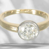 Ring: brilliant-cut diamond solitaire goldsmith ring, large … - photo 2