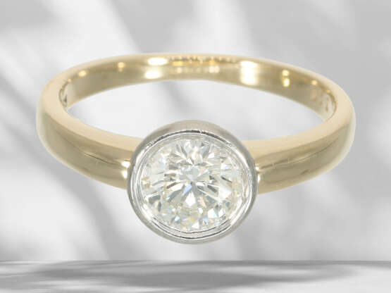 Ring: brilliant-cut diamond solitaire goldsmith ring, large … - photo 3