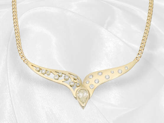 Gold brilliant-cut diamond centrepiece necklace, drop diamon… - photo 2