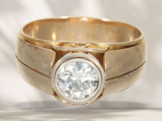 Ring: antiker Solitär- Diamant-Goldschmiedering, schöner Dia… - Foto 2